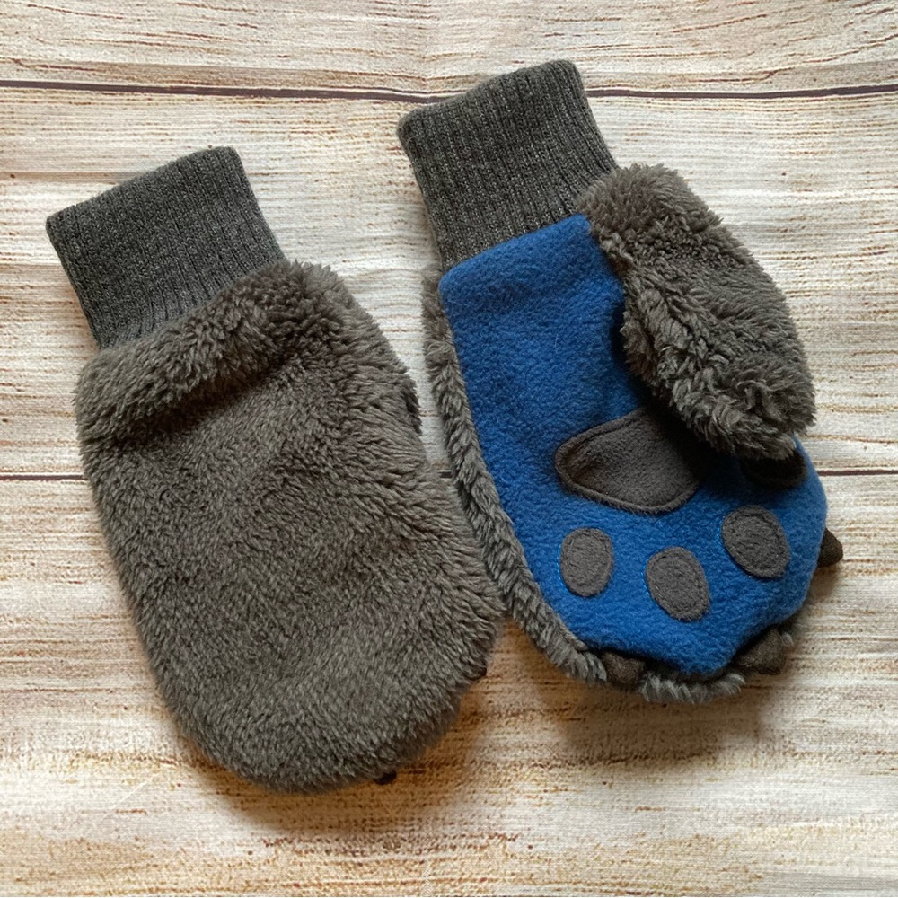 baby Gap Sherpa Fleece Paw Mittens Medium / Large